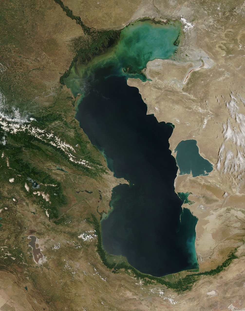 caspian sea, satellite image, nature, aerial view, map, geography, sea
